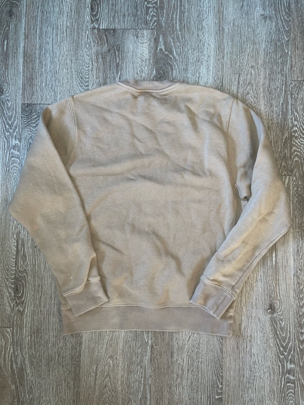 Nike Crewneck Sweatshirt in Beige Tan with White Logo size small pullover - Picture 4 of 5